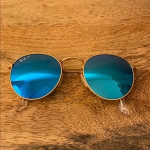 Round Flash Raybans Blue